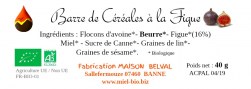 Barre de céréales au miel et à la figue bio.