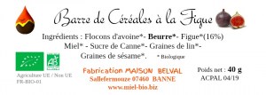 Barre de céréales au miel et à la figue bio.