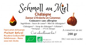 Schmoll au miel bio la guimauve maison à la châtaigne 200g