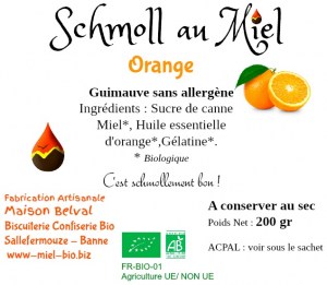 Schmoll au miel bio et à l&#39;orange (guimauve artisanale)